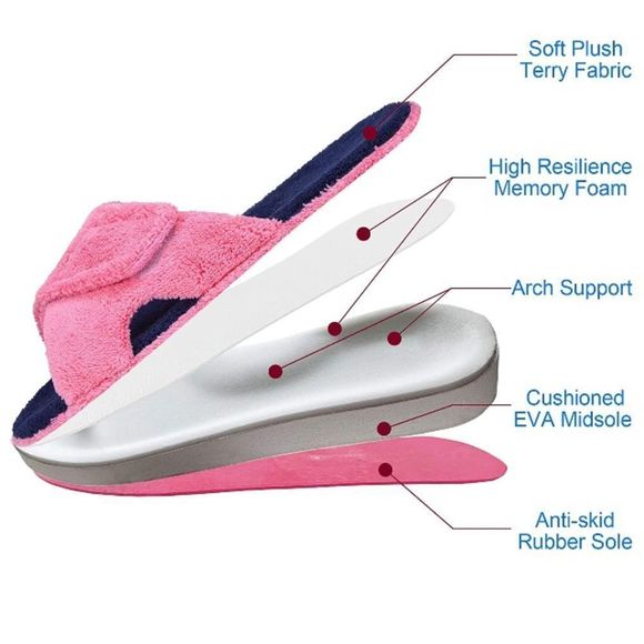 Adjustable House Slippers With Arch Support - Picture 4 of 9